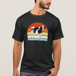 Vintage-Milchkuh-Tier-Zoo-Wärter-Retro-Stil T-Shirt