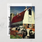 Vintage Milchkühe, Adressänderung Ankündigungspostkarte (Vorne/Hinten)