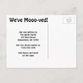 Vintage Milchkühe, Adressänderung Ankündigungspostkarte (Rückseite)