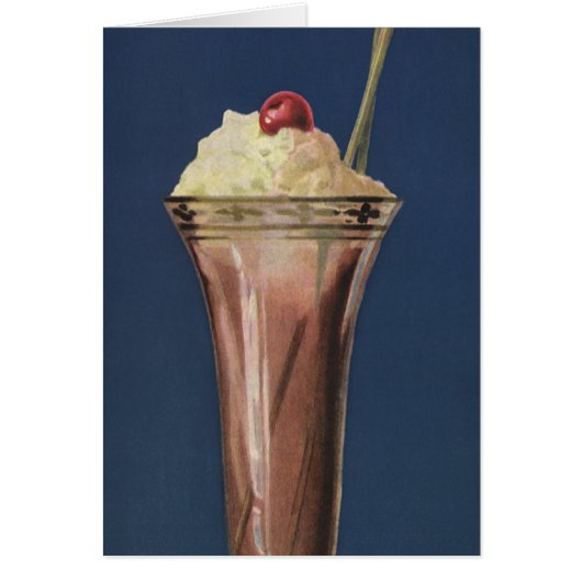 Vintage-Milchshake mit Schlagsahne und Kirsche (Vorne)