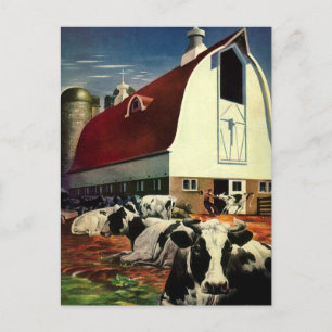 Vintage-Milchviehfarm, Adressänderung Ankündigungspostkarte