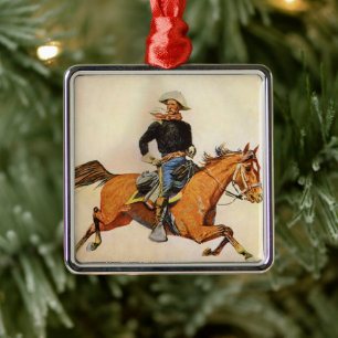 Vintage Militär, Ein Kavallerieoffizier von Reming Silbernes Ornament