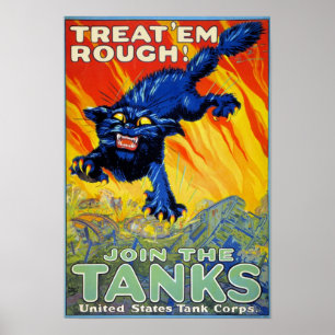 Vintage Militär Kriegsrekrutierung mit einer Wildk Poster