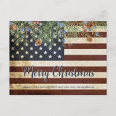 Vintage Militärflagge Patriotische Weihnachten Postkarte (Vorderseite)