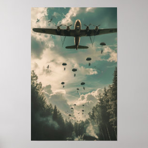 Vintage-Militärflugzeug-Flugposter von 1941 Poster