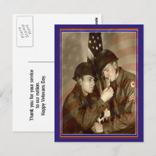 Vintage Militärfoto - Danke Veteranen Postkarte