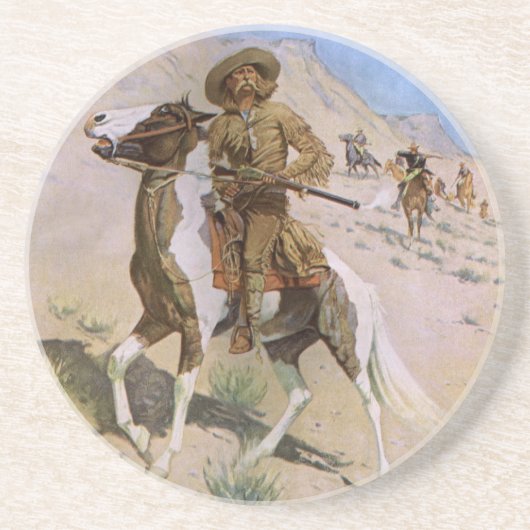 Vintage militärische Cowboys, The Scout von Reming Untersetzer (Vorne)