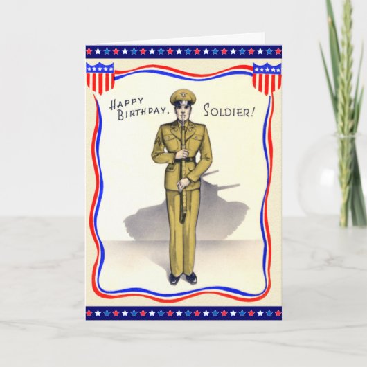 Vintage militärische Geburtstagskarte Karte (Vorderseite)