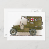 Vintage militärische Krankenversicherungskarte Postkarte (Vorne/Hinten)