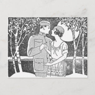 Vintage militärische Liebe Postkarte