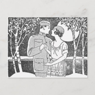 Vintage militärische Liebe Postkarte