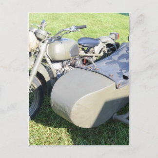 Vintage militärische Motorradkombination Postkarte