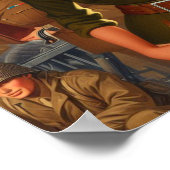 Vintage Militärmädchen Poster (Ecke)