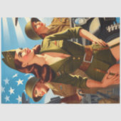 Vintage Militärmädchen Seidenpapier (Vorderseite)