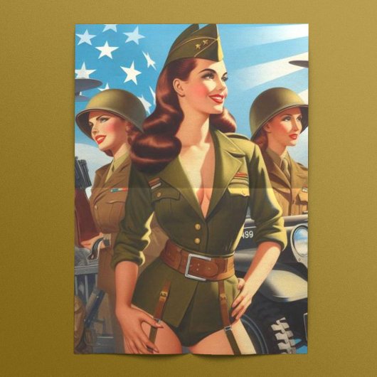 Vintage Militärmädchen Seidenpapier