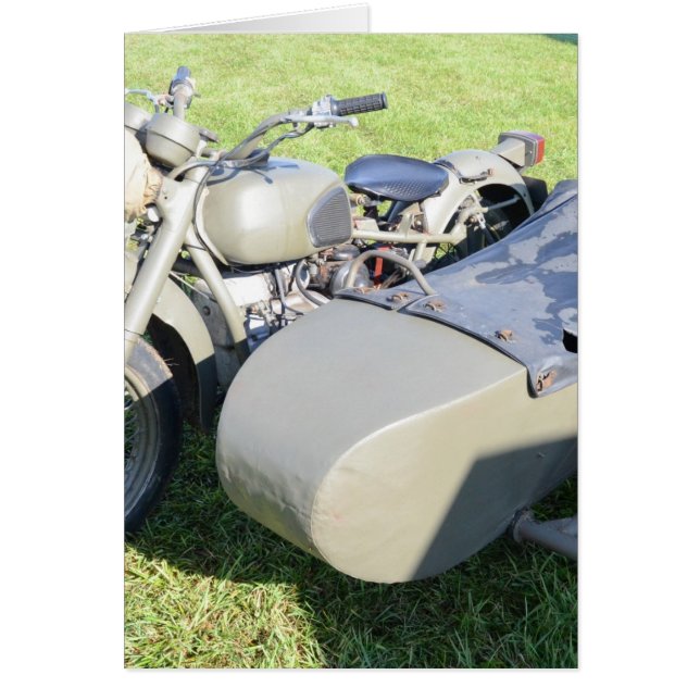 Vintage Militärmotorrad-Kombination (Vorne)