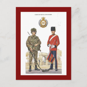 Vintage Militäruniformen, Königsingenieure Postkarte