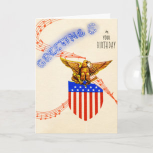 Vintage Military Birthday Card Karte