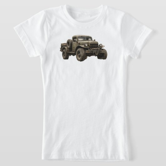 Vintage Military Off-Road Truck Illustration T-Shirt (Ablage )
