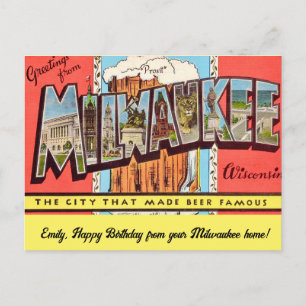 Vintage Milwaukee Gelegenheits Postkarte