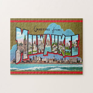 Vintage Milwaukee Postkarte Puzzle