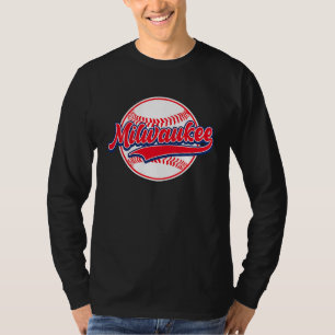 Vintage Milwaukee-Stadtbild Baseball für Männer Fr T-Shirt
