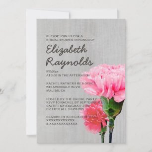 Vintage Mini-Carnation-Bridal-Dusche Einladungen