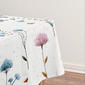 Vintage Minimal Blue and Pink Floral Personalized Tischdecke (Beispiel)