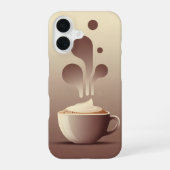 Vintage Minimal Cappuccino iPhone 16 Hülle (Rückseite)
