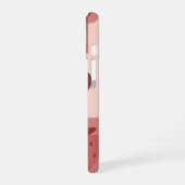 Vintage-Minimal-Himbeer-Muster iPhone 16 Hülle (Linke Seite)