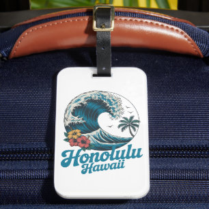 Vintage Minimal Honolulu Hawaii Aloha Reise  Gepäckanhänger