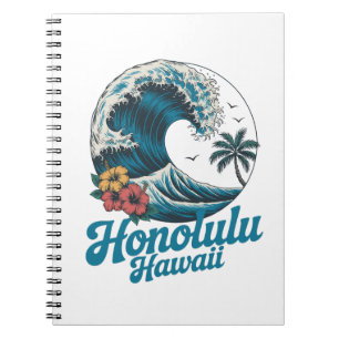Vintage Minimal Honolulu Hawaii Aloha Reise Notizblock