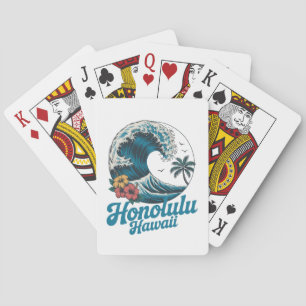 Vintage Minimal Honolulu Hawaii Aloha Reise  Spielkarten