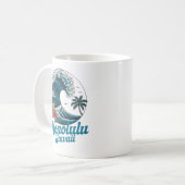 Vintage Minimal Honolulu Hawaii Aloha Travel Kaffeetasse (Vorderseite Links)