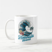 Vintage Minimal Honolulu Hawaii Aloha Travel  Kaffeetasse (Links)