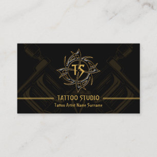 Vintage-Minimal-Modern-Tätowierstudio Visitenkarte