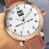 Vintage minimal Monogram couple gift Armbanduhr