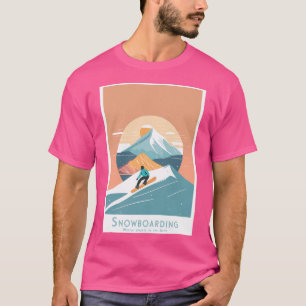 Vintage Minimal Retro Reiseplakat Snowboarden A T-Shirt