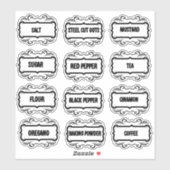 Vintage minimale Küchen- und Pantry-Speicherplatte Aufkleber (Blatt)