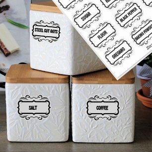 Vintage minimale Küchen- und Pantry-Speicherplatte Aufkleber