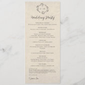 Vintage-Minimalist-Boho-Hochzeitsprogramm Programm (Rückseite)