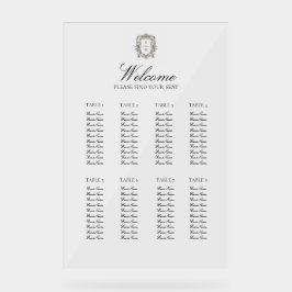 Vintage Minimalist Elegant Wedding Seating Chart  Acrylschild