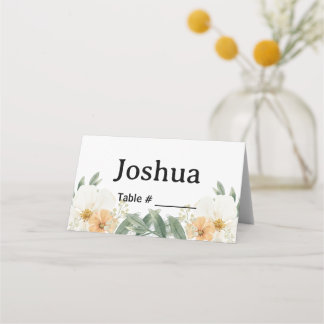 Vintage Minimalist Floral Personalized Place Card Platzkarte