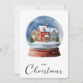 Vintage Minimalist Merry Christmas Globe Feiertagskarte (Vorderseite)