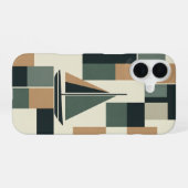 Vintage-Minimalist-Segelschiff iPhone 16 Hülle (Rückseite (Horizontal))