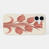Vintage Minimalist Tulips iPhone 16 Hülle (Rückseite (Horizontal))
