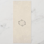 Vintage Minimalist Wedding Menu Card Programm (Rückseite)