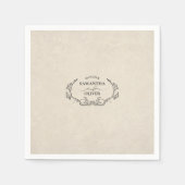 Vintage Minimalist Wedding Napkin Serviette (Vorderseite)