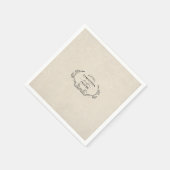 Vintage Minimalist Wedding Napkin Serviette (Ecke)