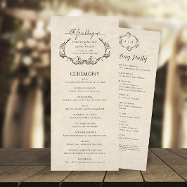 Vintage Minimalist Wedding Program Programm